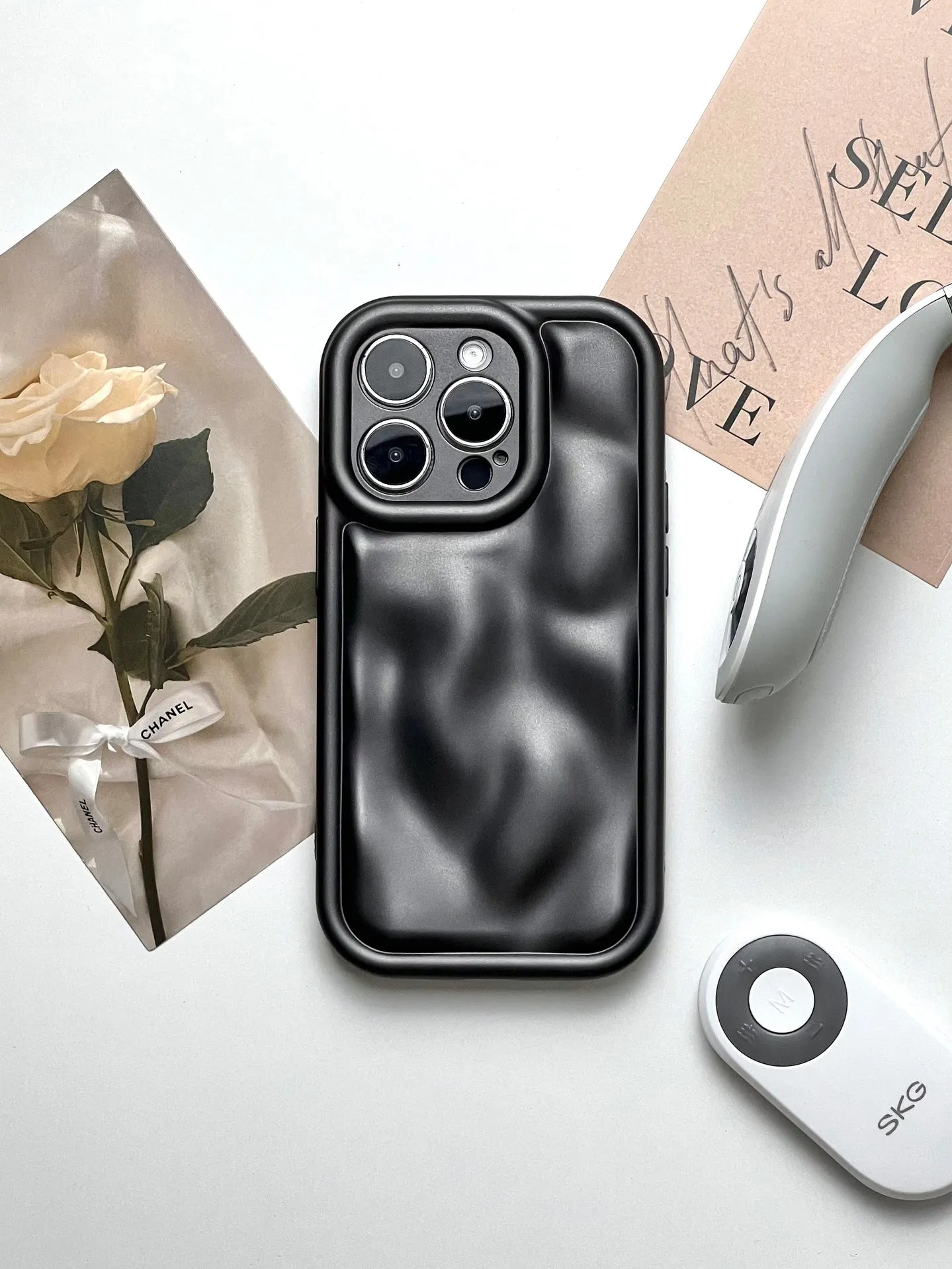 Solid colour meteorite pattern TPU phone case for Apple iPhone with electroplating finish in Antique White, Black, Wine Red