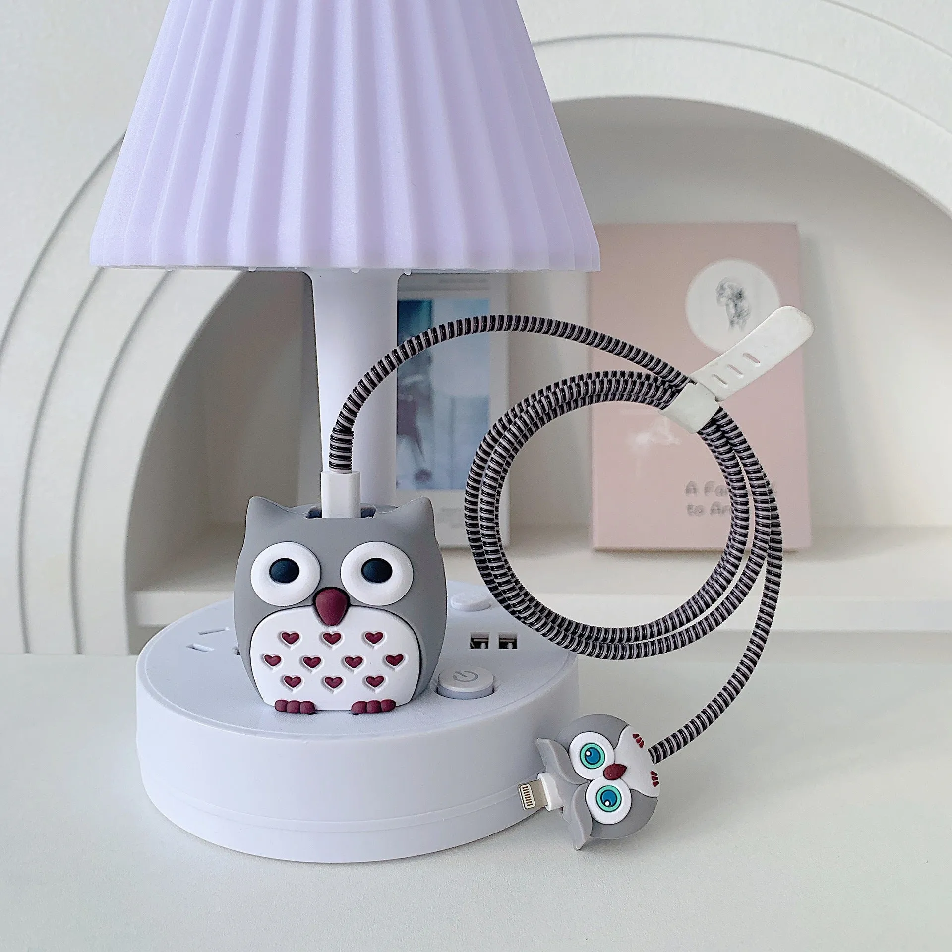 Silicone USB charger protective cover 4-piece set for Apple 18W 20W in cartoon designs