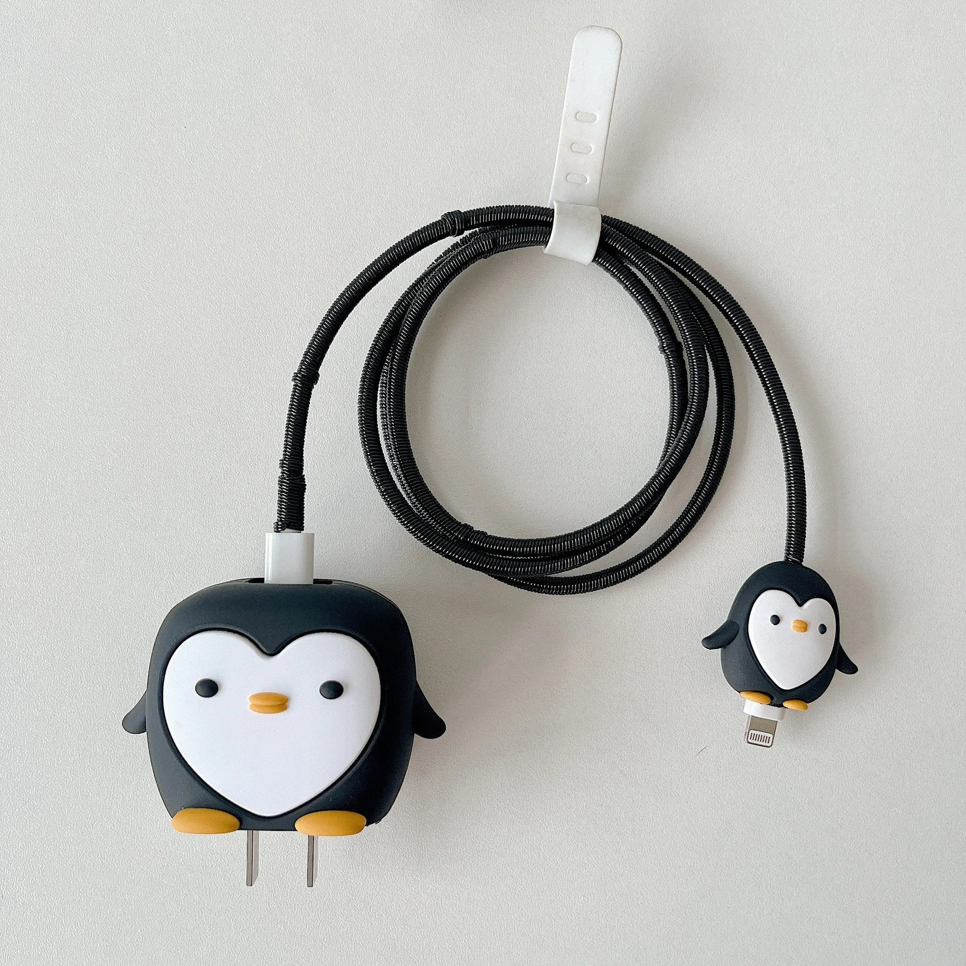 Silicone USB charger protective cover 4-piece set for Apple 18W 20W in cartoon designs
