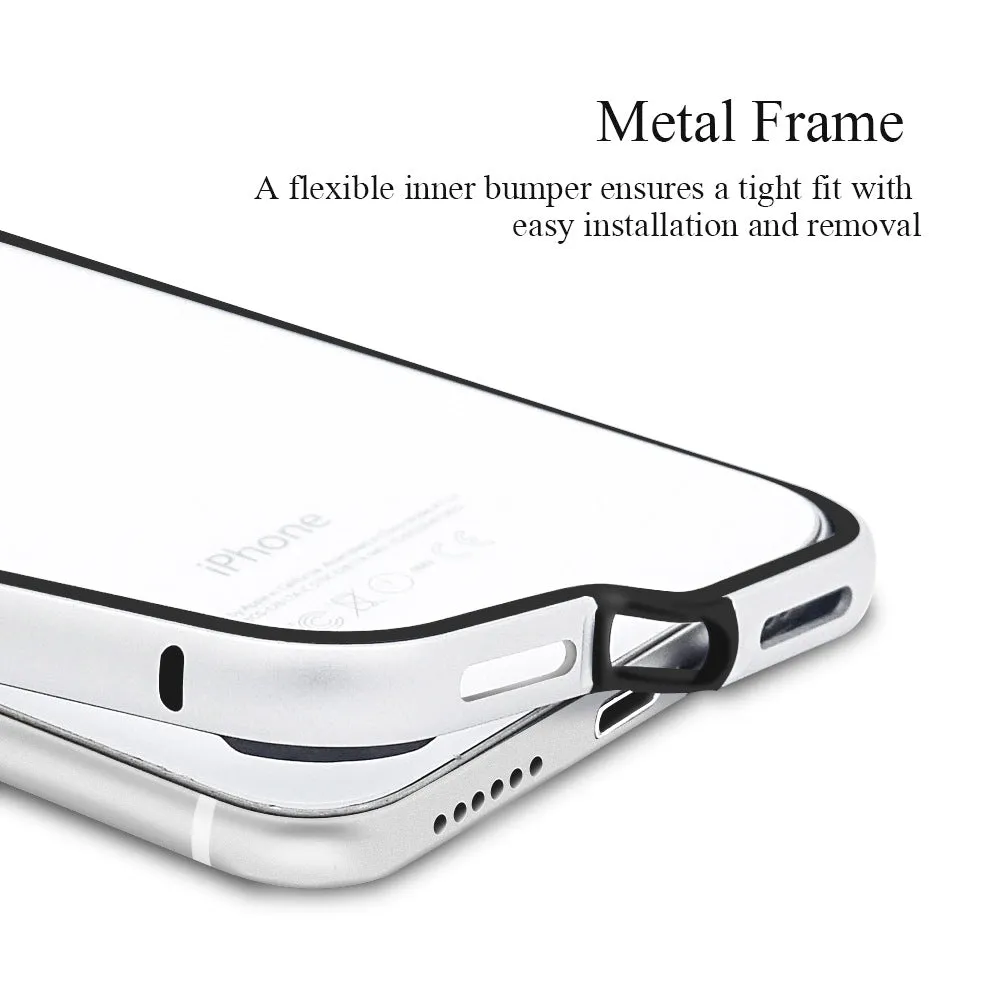 All edge covered metal border phone case in red and silver for iPhone 11 12 13 14 15 Pro Max