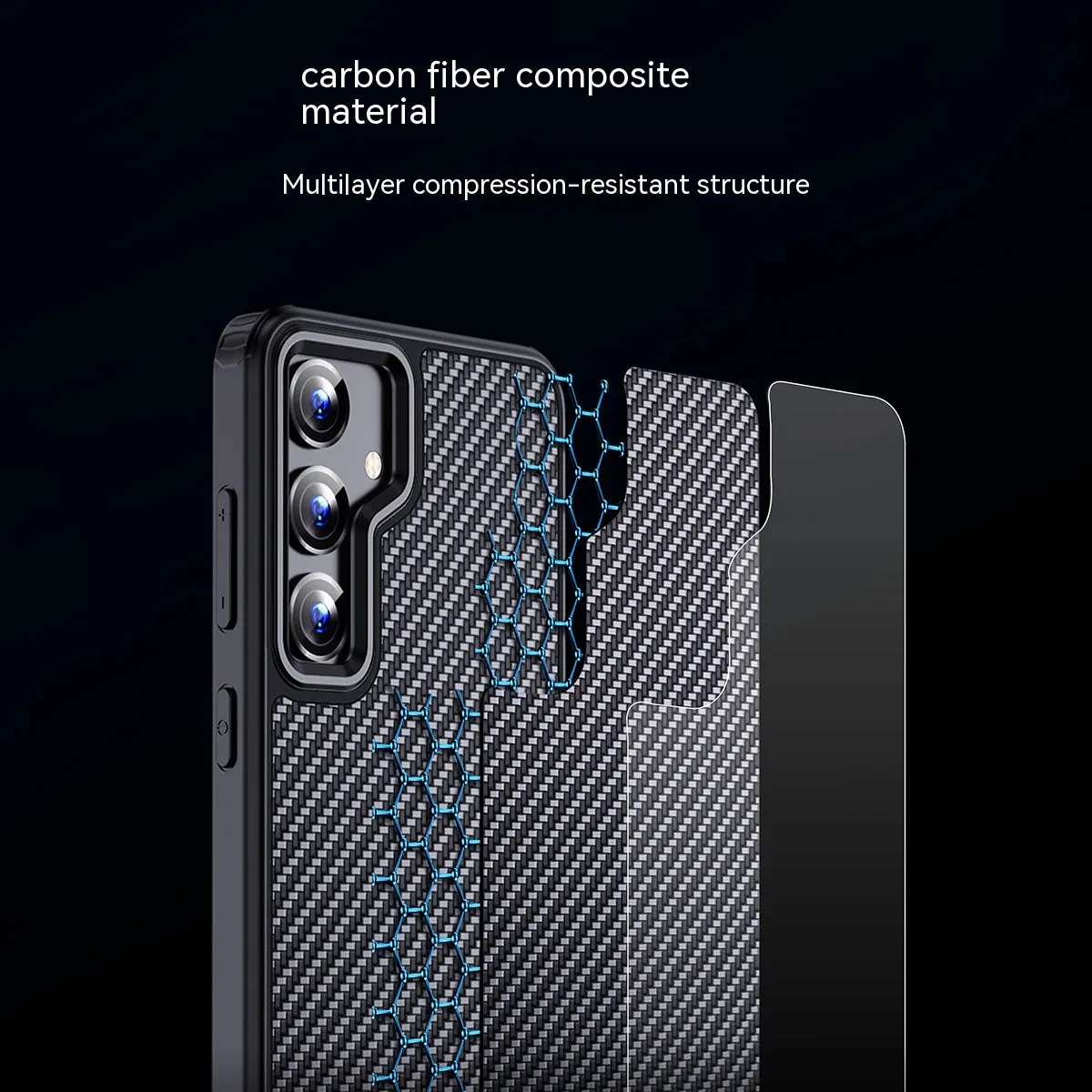 Aramid fibre frosted phone case magnetic shell for Samsung S23 S24 series black