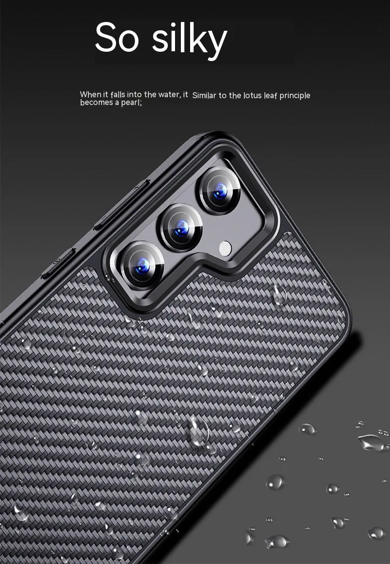Aramid fibre frosted phone case magnetic shell for Samsung S23 S24 series black