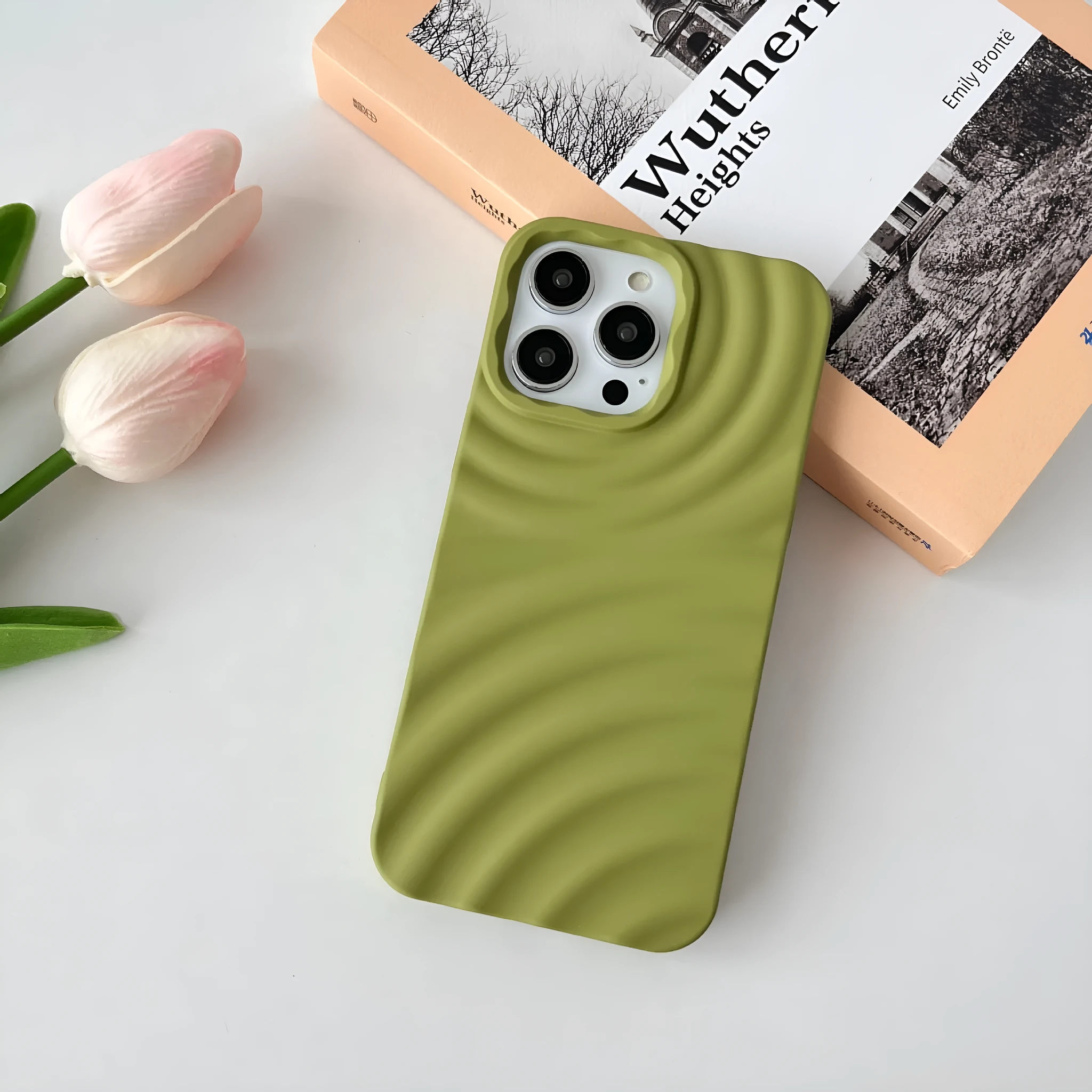 TPU water ripple phone case in MX corrugated colour compatible with iPhone 11-15 series showing textured surface