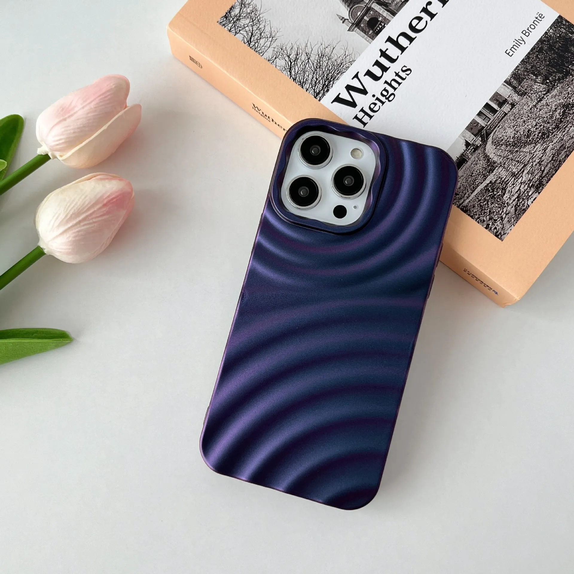 TPU water ripple phone case in MX corrugated colour compatible with iPhone 11-15 series showing textured surface
