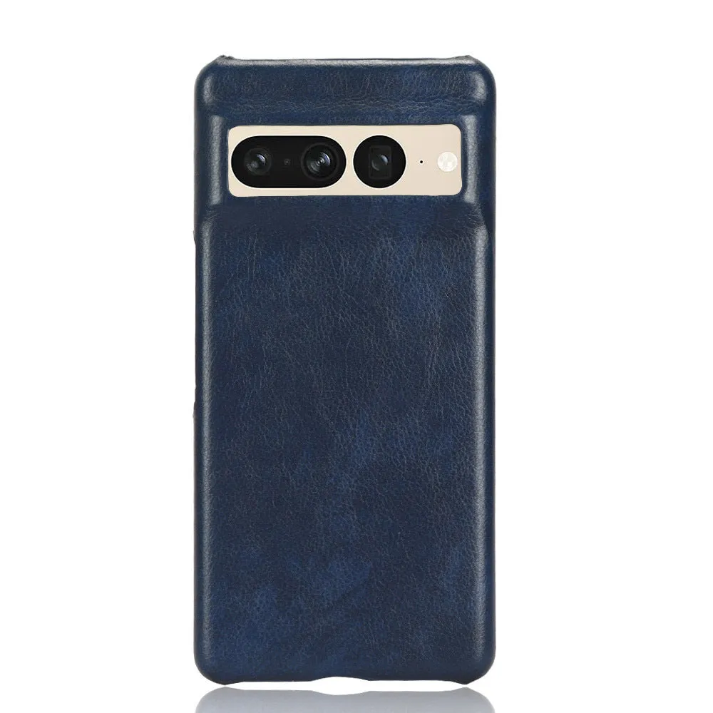 Business Oil Edge Lychee Pattern faux leather flip phone case for Google Pixel6 in black with textured finish