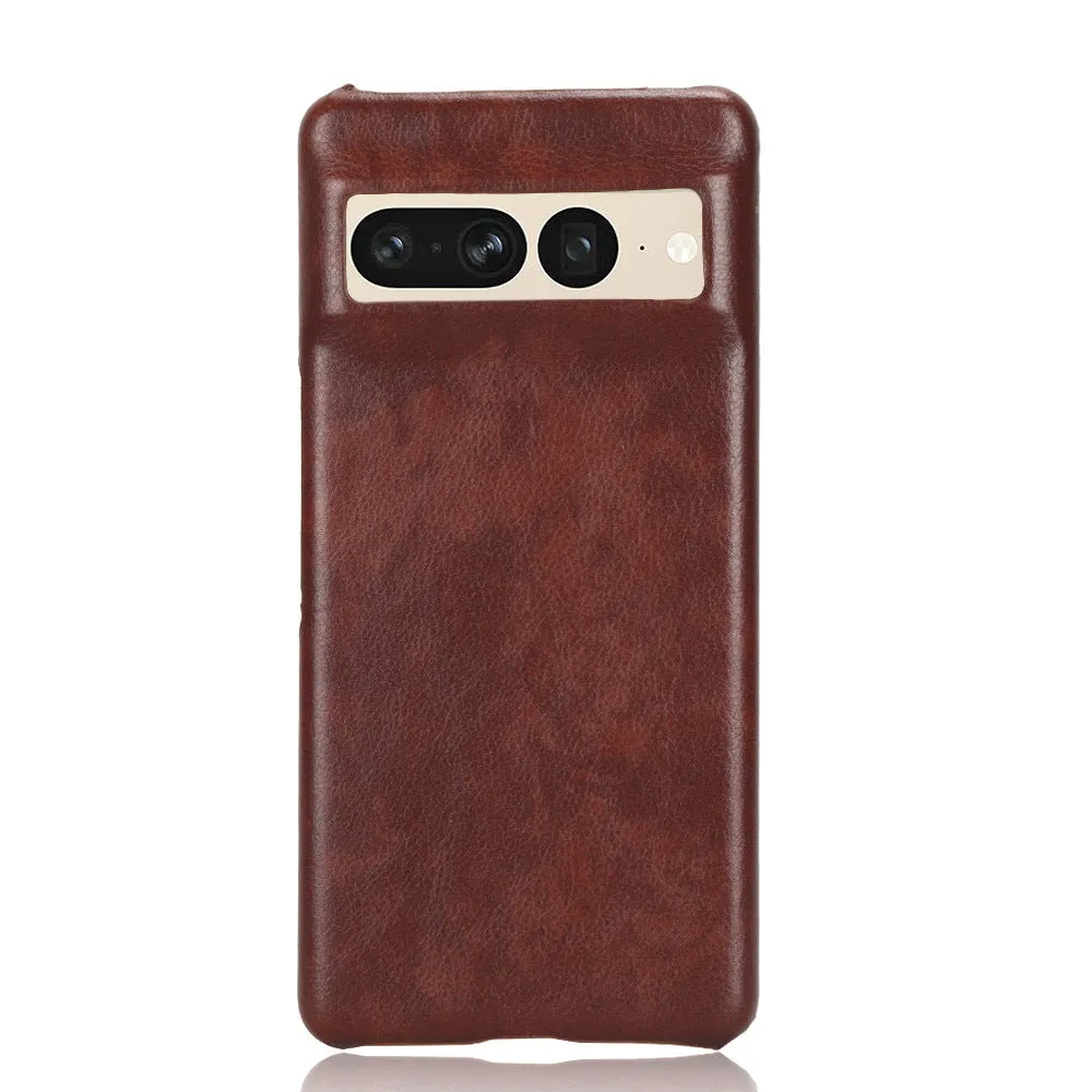 Business Oil Edge Lychee Pattern faux leather flip phone case for Google Pixel6 in black with textured finish