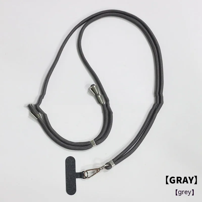 General drop-resistant phone lanyard in nylon with injection-moulded clip and gasket, 160cm length, 12g weight, available in multiple colours