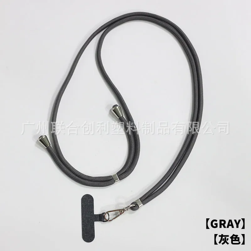 General drop-resistant phone lanyard in nylon with injection-moulded clip and gasket, 160cm length, 12g weight, available in multiple colours