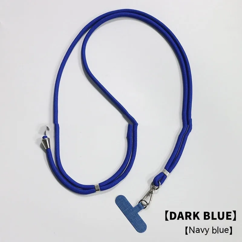 General drop-resistant phone lanyard in nylon with injection-moulded clip and gasket, 160cm length, 12g weight, available in multiple colours