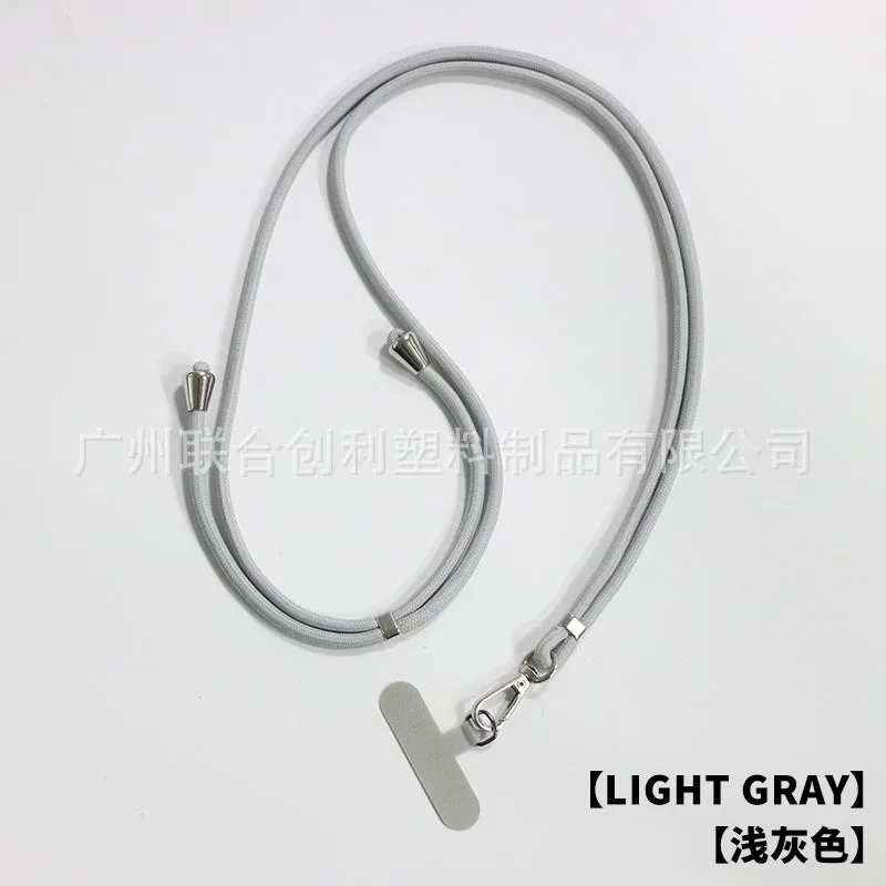 General drop-resistant phone lanyard in nylon with injection-moulded clip and gasket, 160cm length, 12g weight, available in multiple colours