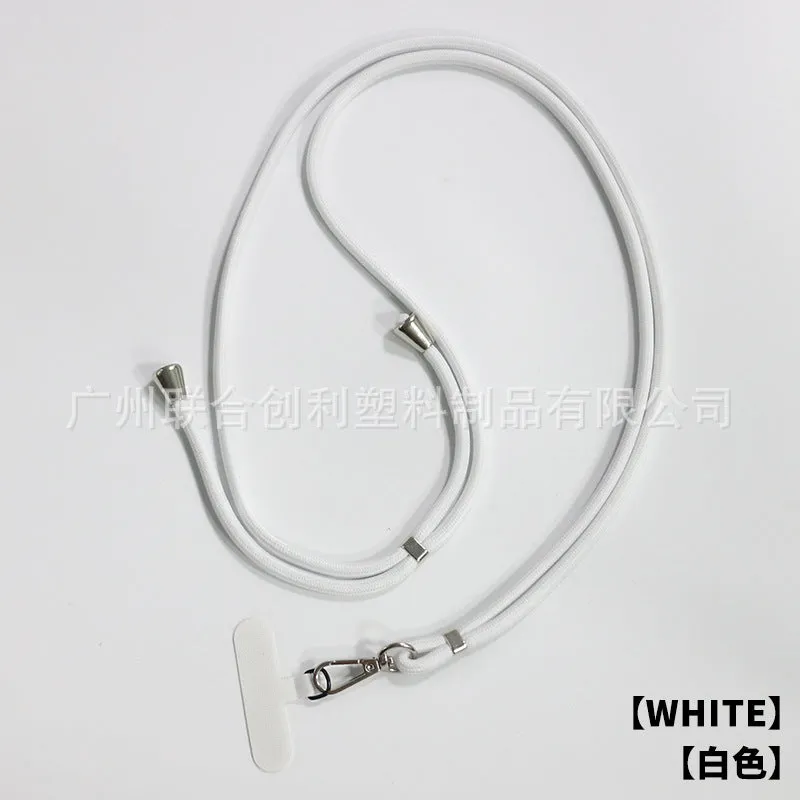 General drop-resistant phone lanyard in nylon with injection-moulded clip and gasket, 160cm length, 12g weight, available in multiple colours