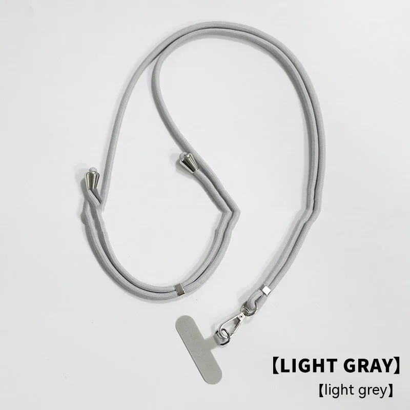 General drop-resistant phone lanyard in nylon with injection-moulded clip and gasket, 160cm length, 12g weight, available in multiple colours