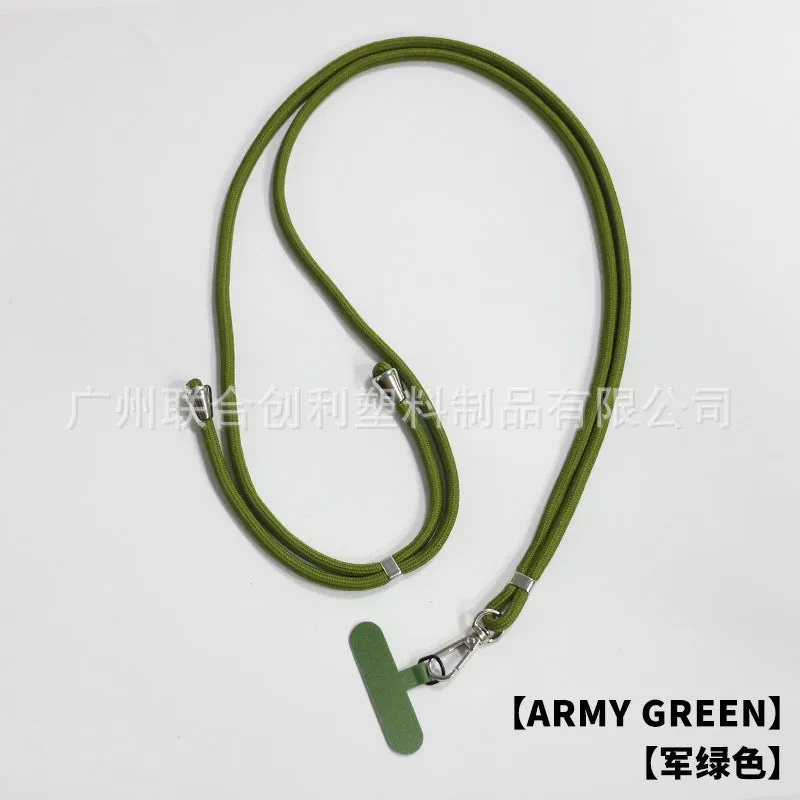 General drop-resistant phone lanyard in nylon with injection-moulded clip and gasket, 160cm length, 12g weight, available in multiple colours