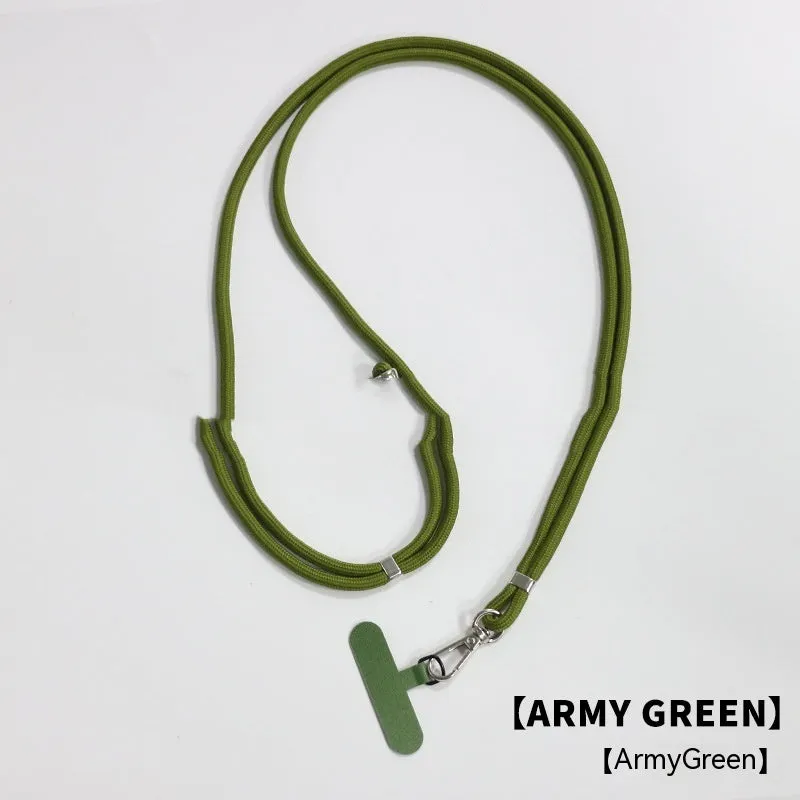 General drop-resistant phone lanyard in nylon with injection-moulded clip and gasket, 160cm length, 12g weight, available in multiple colours
