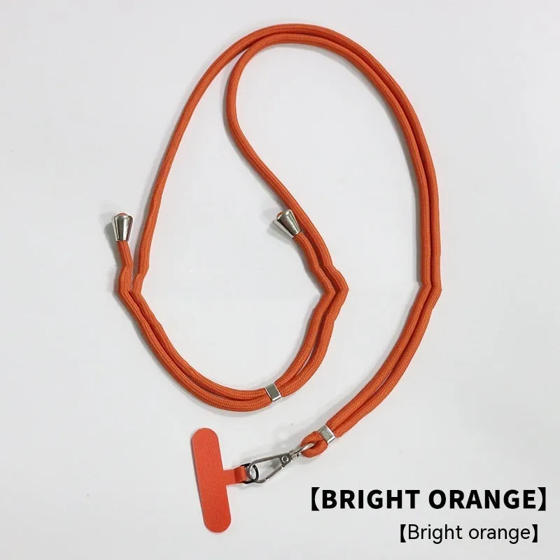 General drop-resistant phone lanyard in nylon with injection-moulded clip and gasket, 160cm length, 12g weight, available in multiple colours