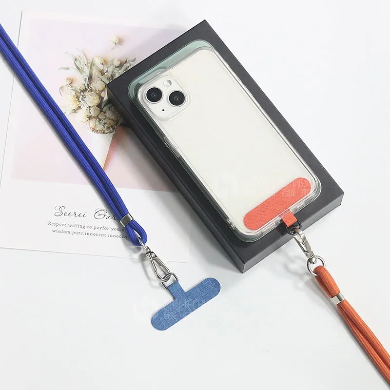 General drop-resistant phone lanyard in nylon with injection-moulded clip and gasket, 160cm length, 12g weight, available in multiple colours