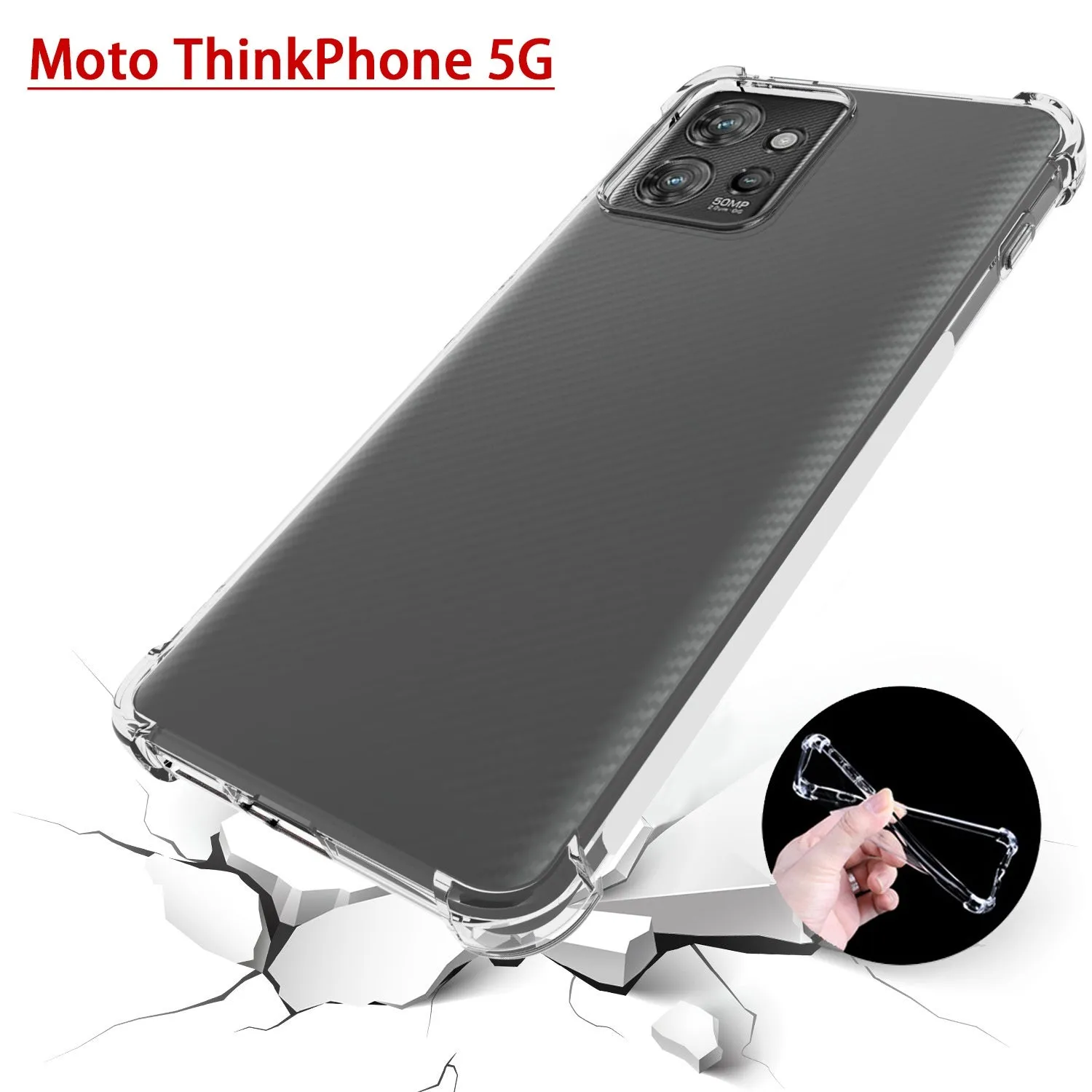 Transparent anti drop airbag phone case for Moto ThinkPhone 5G with four corner protection