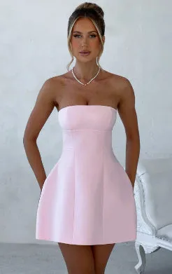 Women's backless tube dress with A-line skirt in solid colour options