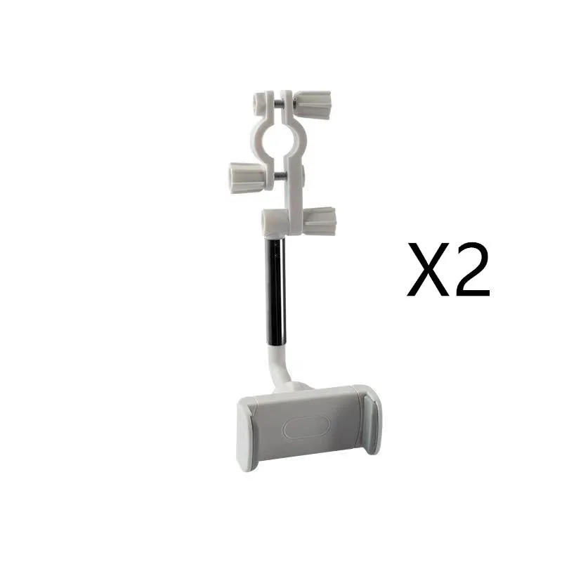 Black ABS plastic mobile phone bracket mounted on car rearview mirror showing smartphone in holder