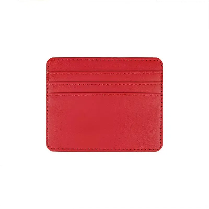 Compact leather cutting ferrule with multiple card slots in black, showing the front exterior and card storage capacity