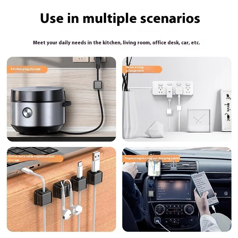 ABS data cable wall-mounted storage organiser 22mm x 22mm Black Orange for office car home kitchen