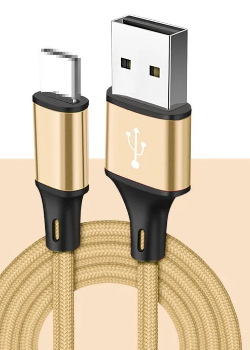 2m mobile phone data cable with TYPE-C connector in multiple colour options