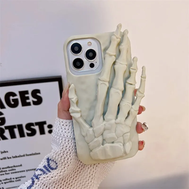 Skull hand bone three-dimensional relief silicone phone case for Apple iPhone