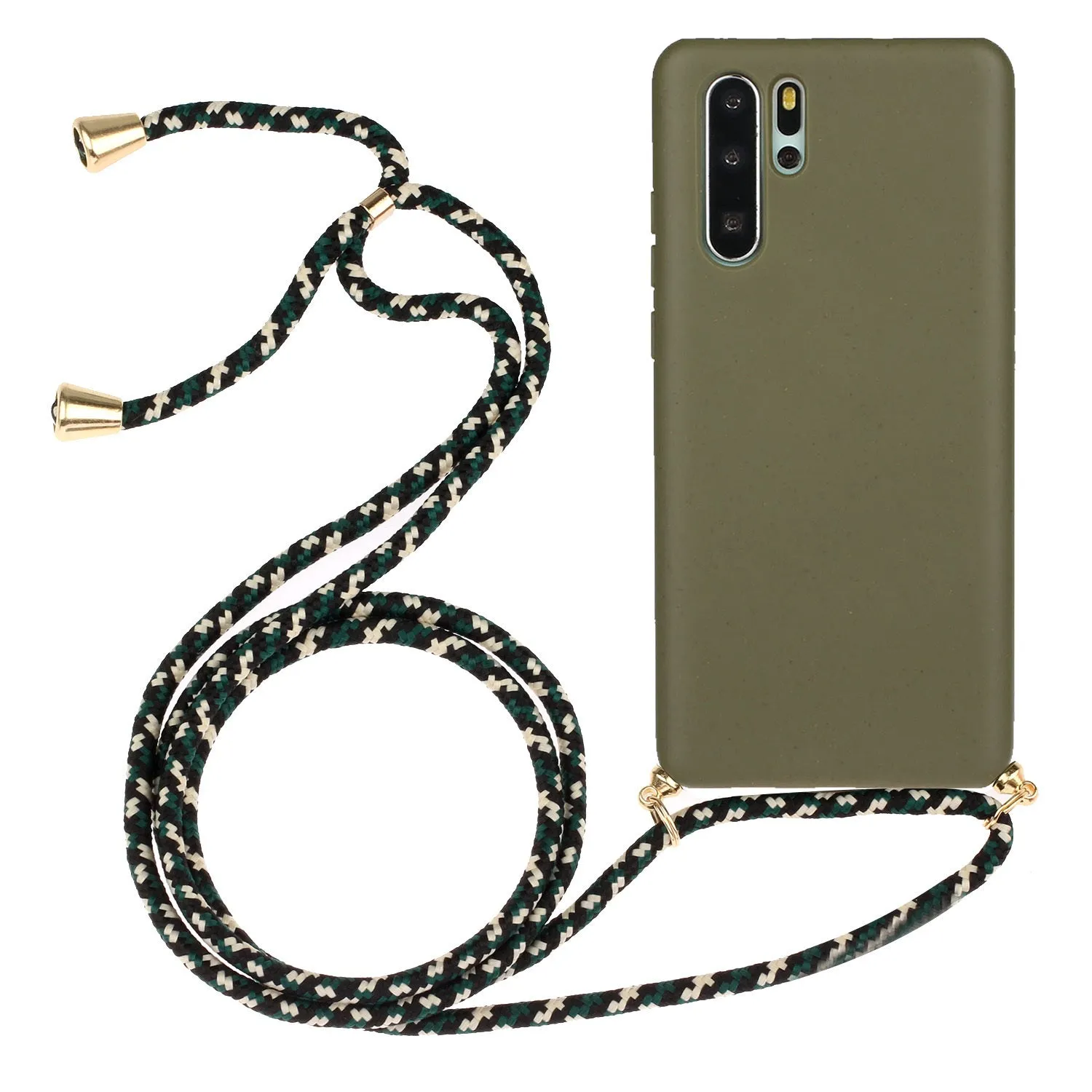 Huawei P30 phone case with wrist strap and painted floral design in multiple colour options.