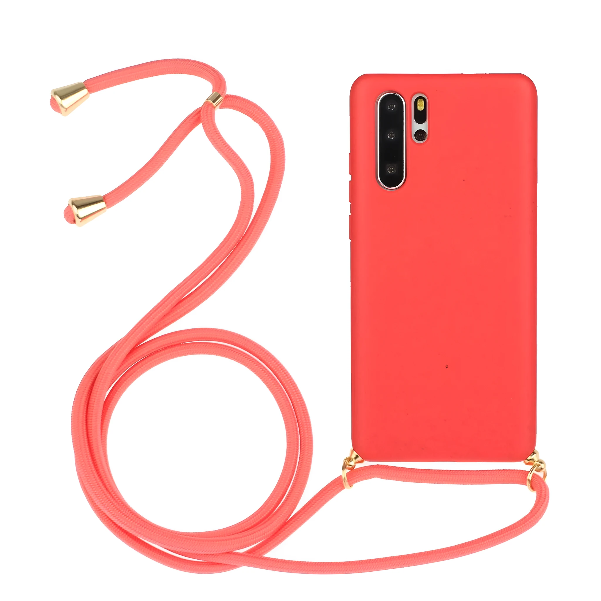 Huawei P30 phone case with wrist strap and painted floral design in multiple colour options.