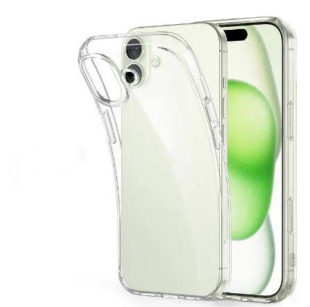 Transparent large hole TPU soft shell phone case for Apple iPhone, clear full cover with drop resistance