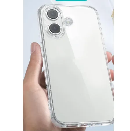 Transparent large hole TPU soft shell phone case for Apple iPhone, clear full cover with drop resistance
