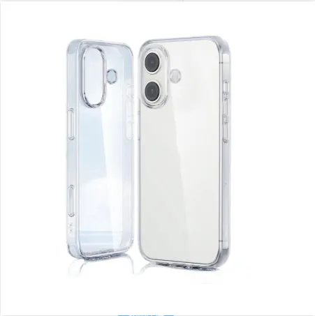 Transparent large hole TPU soft shell phone case for Apple iPhone, clear full cover with drop resistance