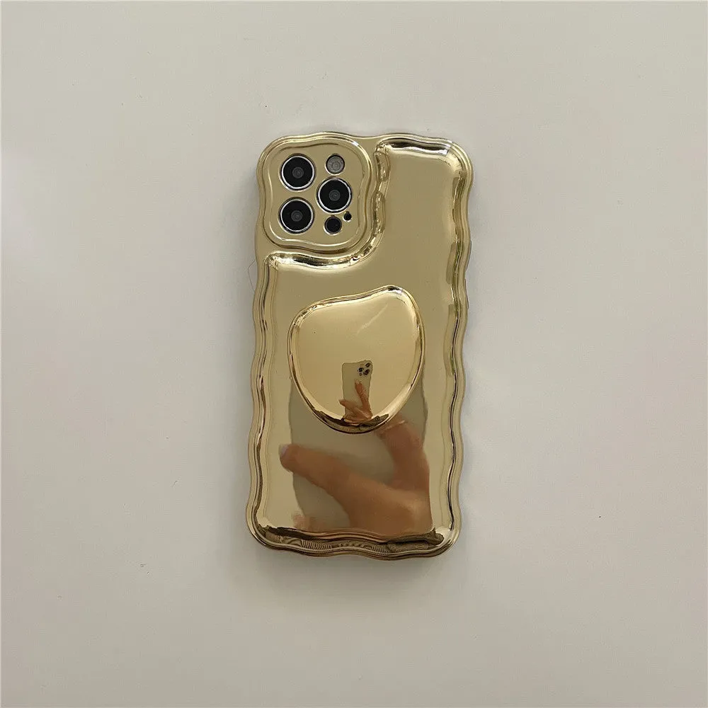 Gold bracket plastic electroplating air cushion phone case for iPhone 11 12 13 14 Pro Max