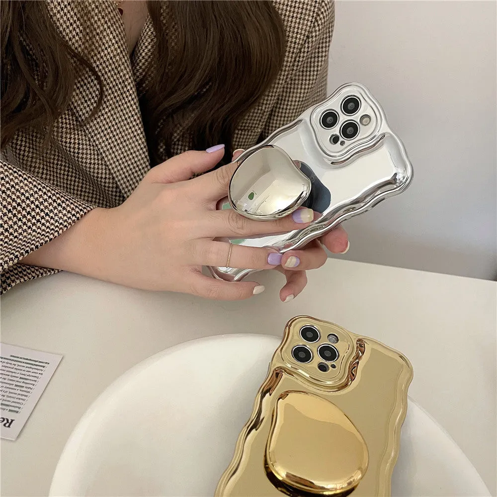 Gold bracket plastic electroplating air cushion phone case for iPhone 11 12 13 14 Pro Max