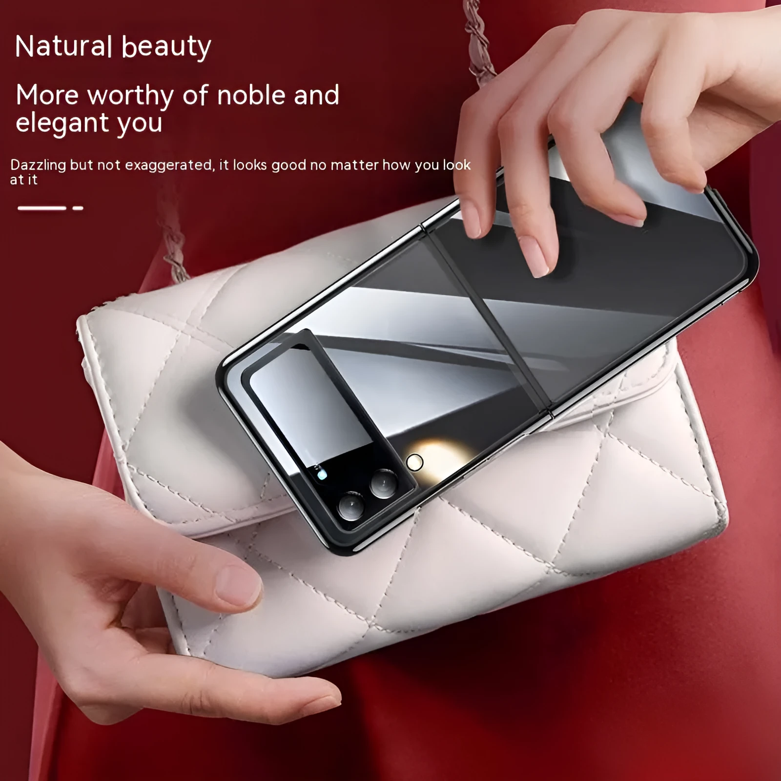 Hard PC transparent electroplating back cover phone case for Samsung Z Flip 3 5G, Z Flip 4, and W23 Flip in black, blue, and silver