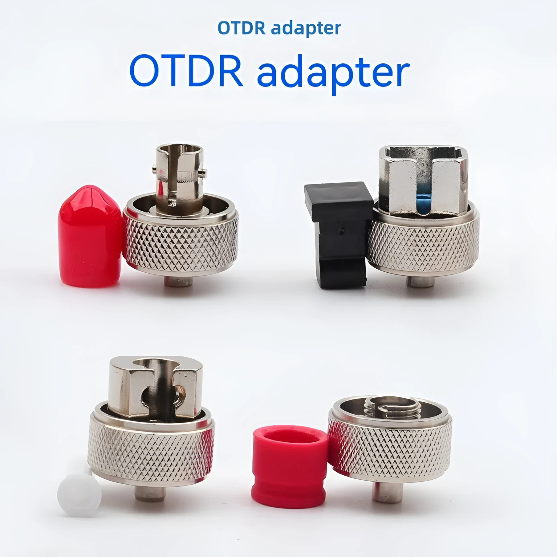 OTDR connector interface set with FC SC ST and LC adapters for fibre optic testing