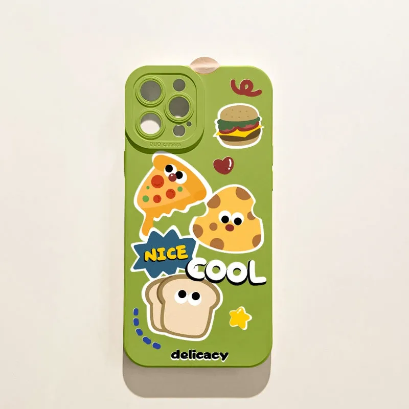 Cartoon animal printed TPU phone case for iPhone 15, 14, 13, 12 series, anti-drop, flower panda design
