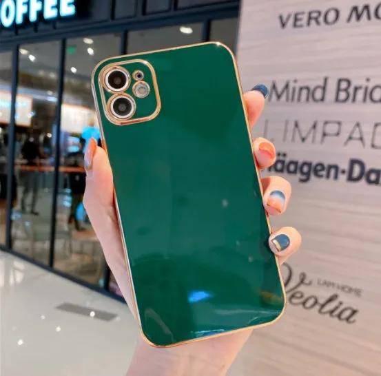Gold plated cartoon design iPhone case with silicone stripes on TPU material for iPhone protection