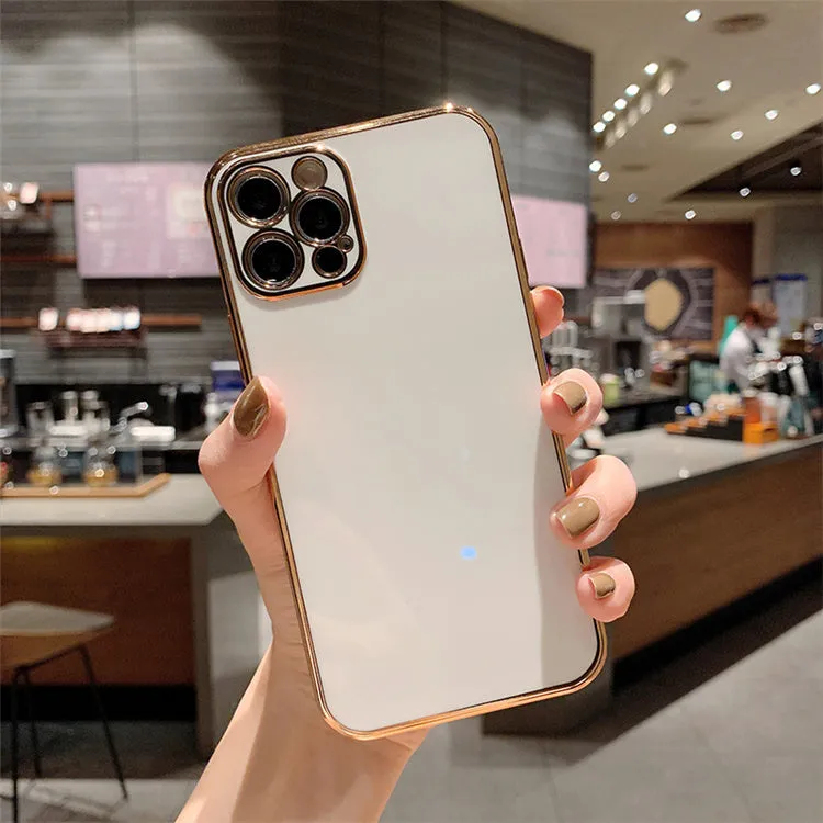 Gold plated cartoon design iPhone case with silicone stripes on TPU material for iPhone protection