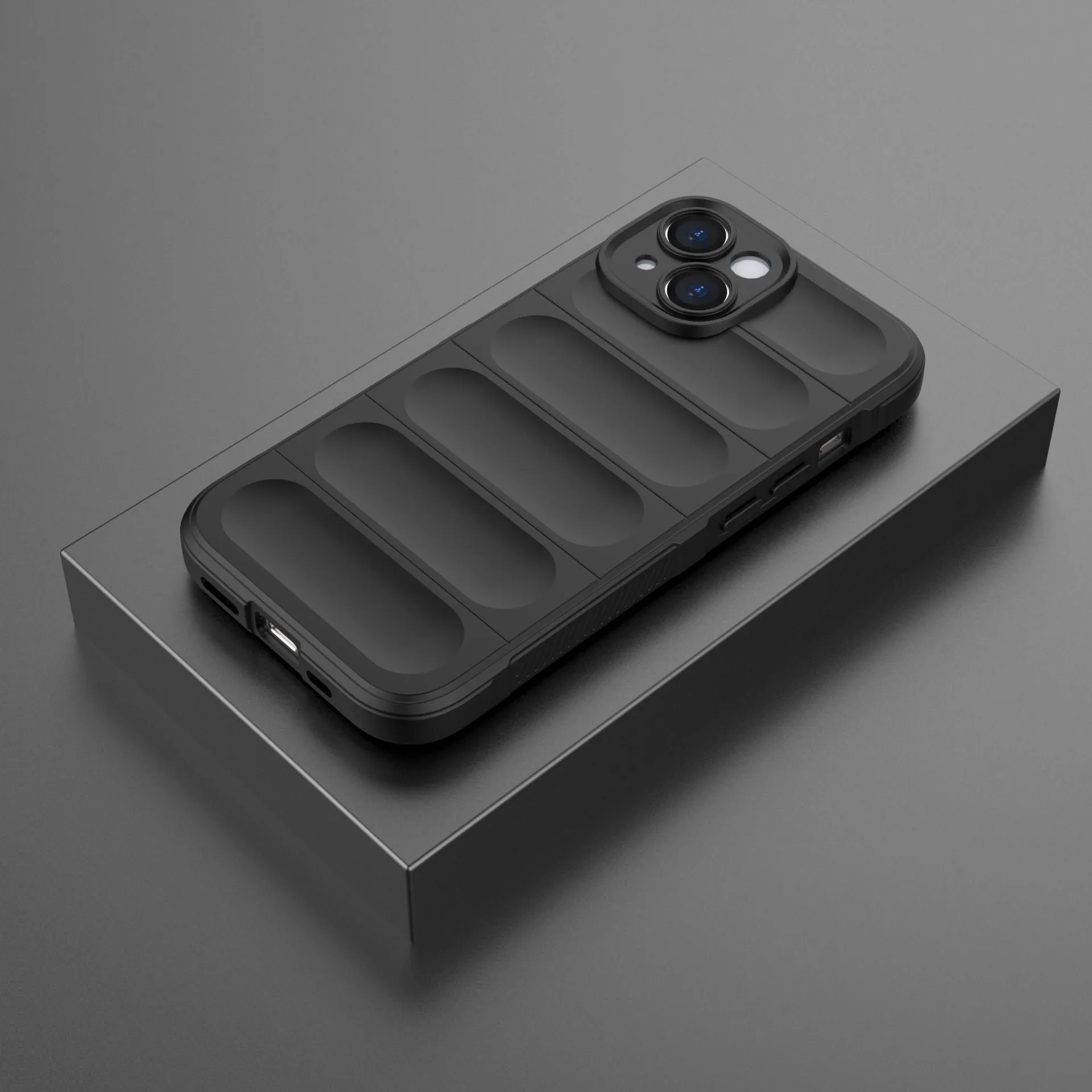 Anti-fall skin feeling TPU PC mobile phone shell back cover for iPhone, black colour