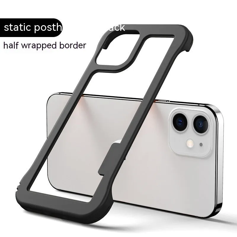 Frameless silicone phone case for Apple iPhone, shockproof and heat dissipation, six colours available