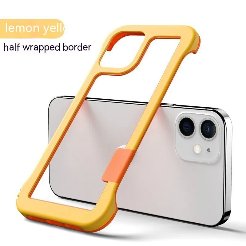 Frameless silicone phone case for Apple iPhone, shockproof and heat dissipation, six colours available