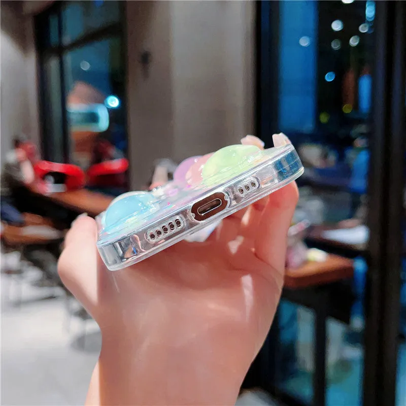 Three-dimensional star luminous silicone phone case with epoxy resin in XINGX colour for iPhone