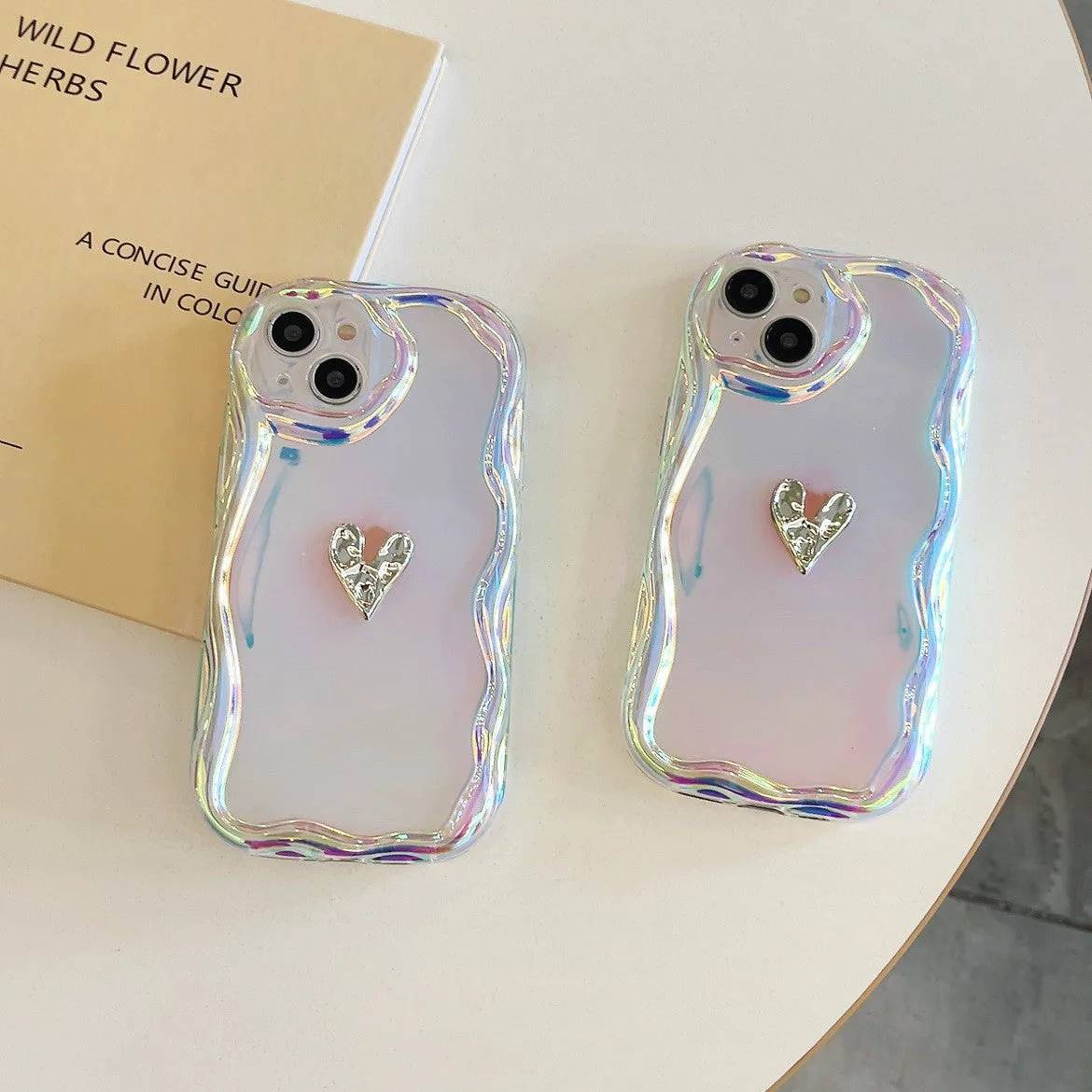 Colourful laser gradient TPU drop-resistant protective phone case for iPhone 12 13 14 in purple