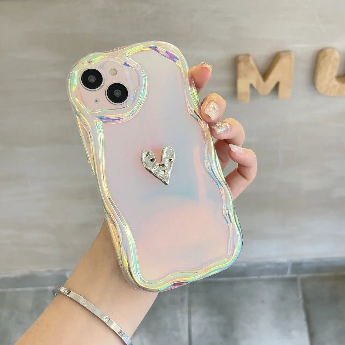 Colourful laser gradient TPU drop-resistant protective phone case for iPhone 12 13 14 in purple
