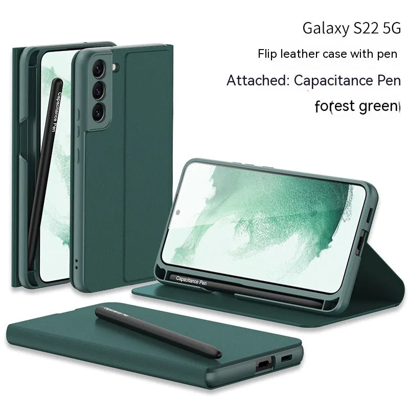 Drop-proof PC phone case for Samsung Galaxy S22 S22 Plus in Forest Green colour, simple back cover style
