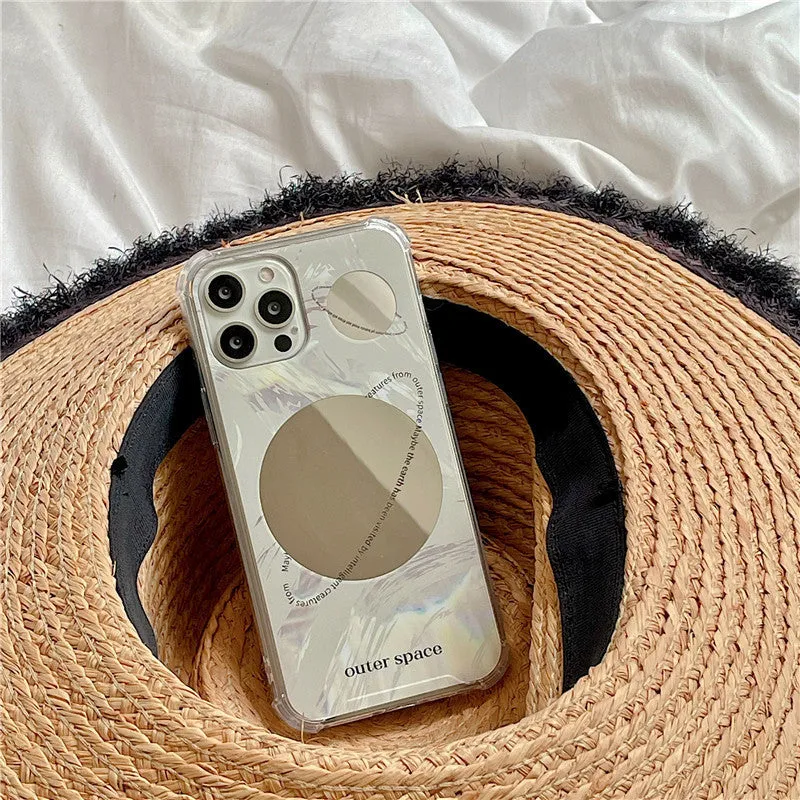 Cool Wind space planet mirror TPU phone case for iPhone 13 Pro Max in mirror-planet colour