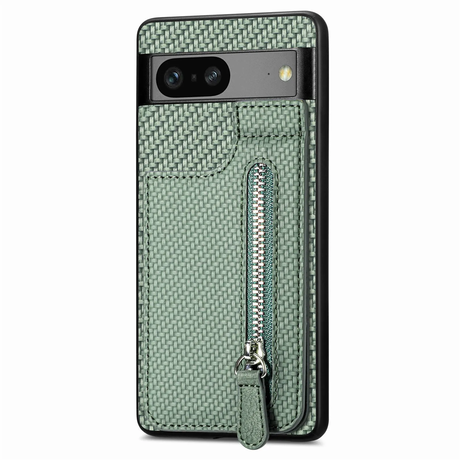 Multi-function TPU PU phone case with zipper card holder for Google Pixel, available in five colours black apricot green blue brown