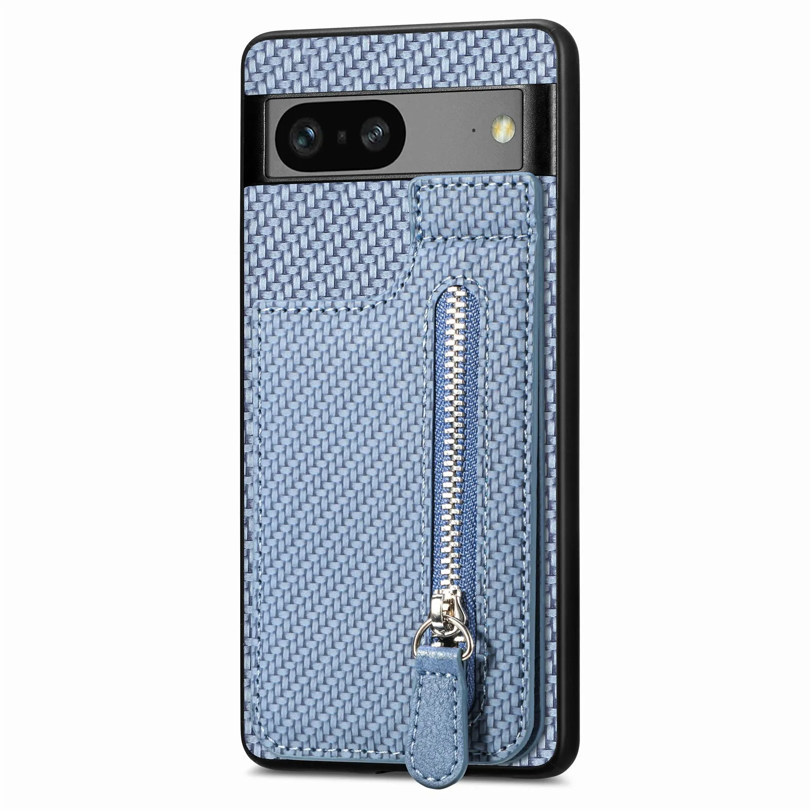 Multi-function TPU PU phone case with zipper card holder for Google Pixel, available in five colours black apricot green blue brown