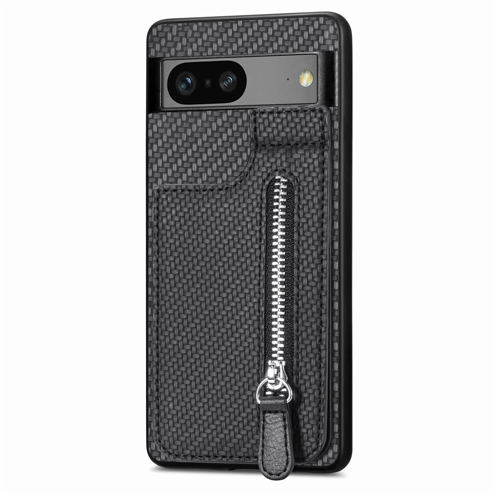 Multi-function TPU PU phone case with zipper card holder for Google Pixel, available in five colours black apricot green blue brown